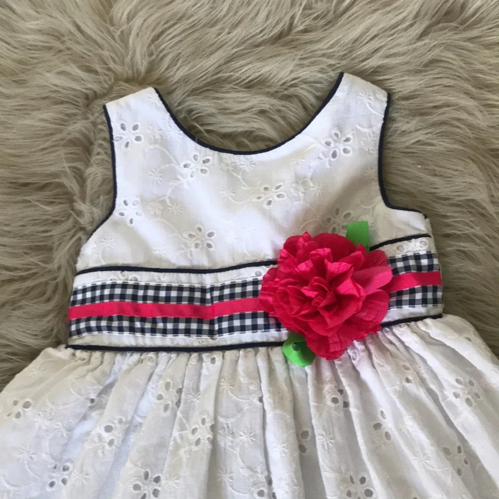 SWEETHEART ROSE Girls White Eyelet Formal Summer Dress | 3